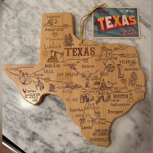 Texas Shaped Bamboo Cutting Board